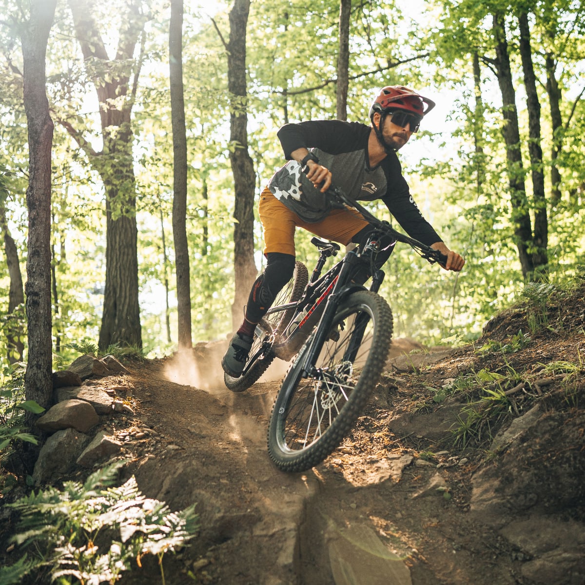 Mountain biking.