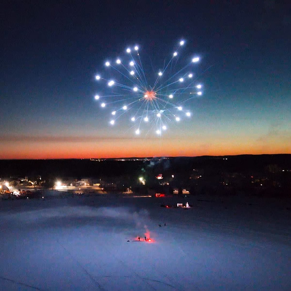Feu d'artifice au Carnaval D'hiver du lac a la tortue.