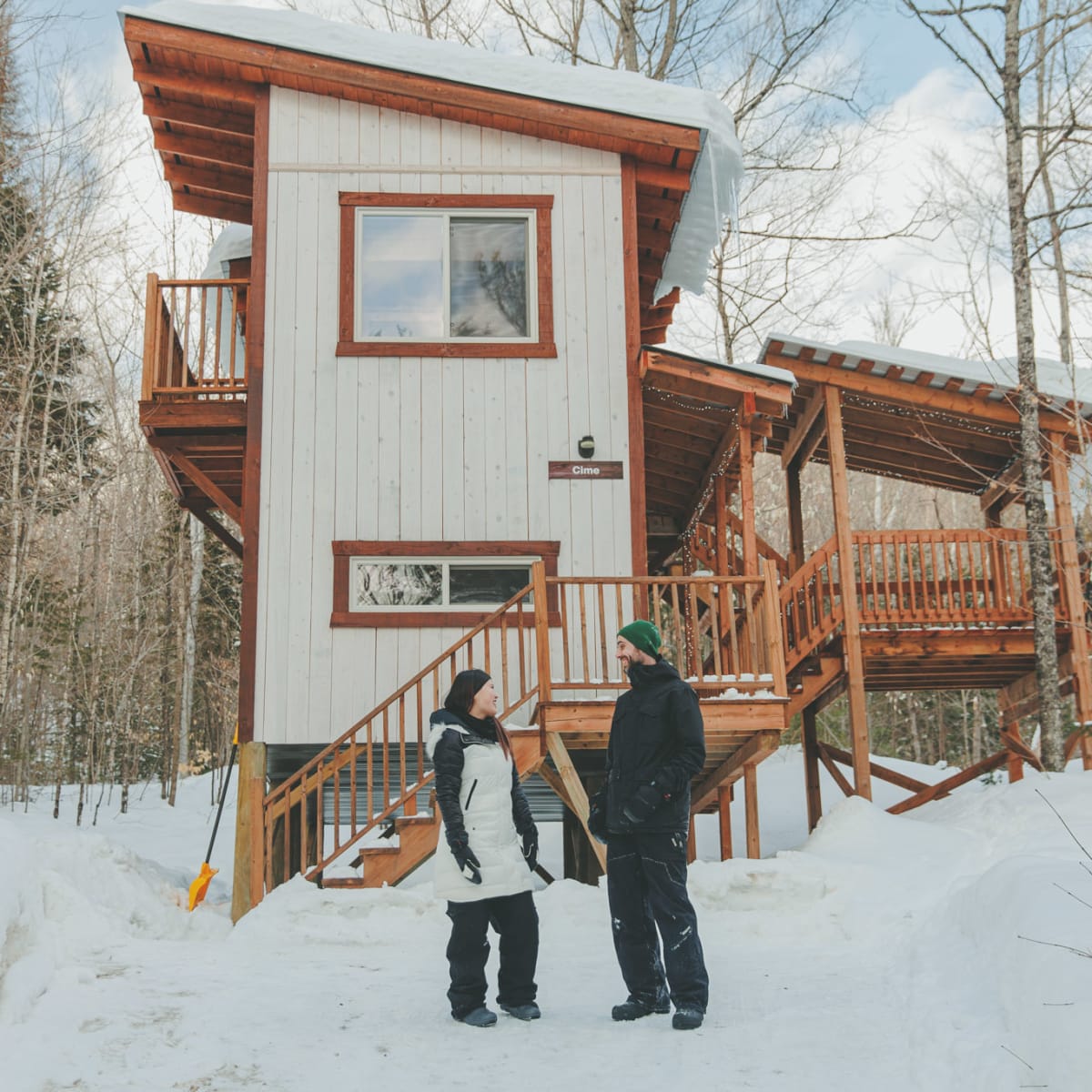 Chalets Lanaudière en hiver.