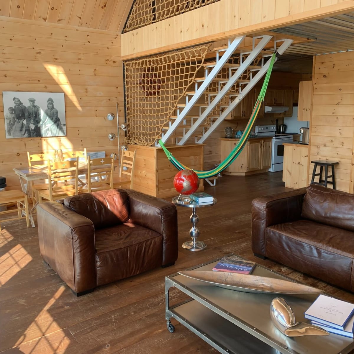The interior of one of the Chalets Minganie.