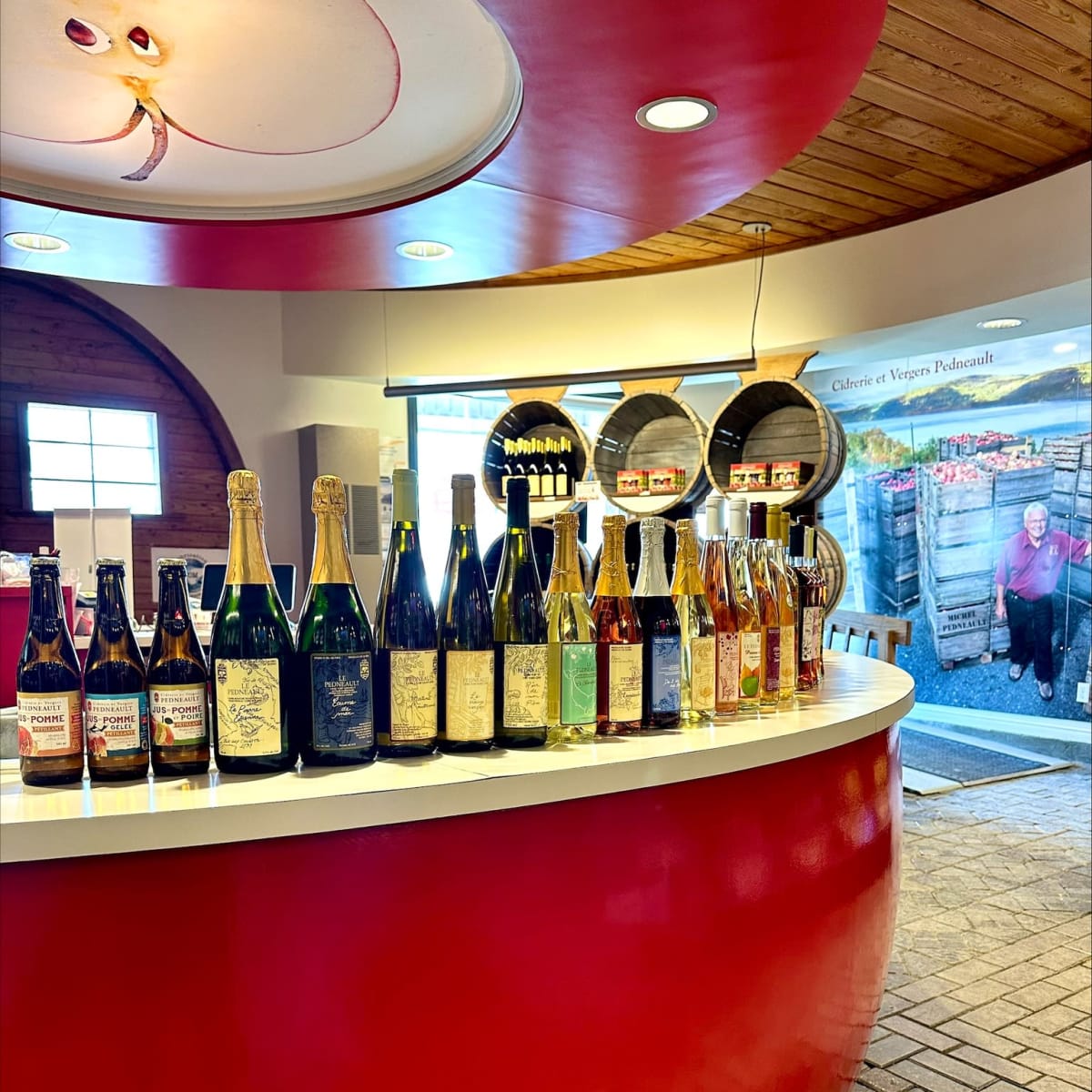 Cider counter and display. 