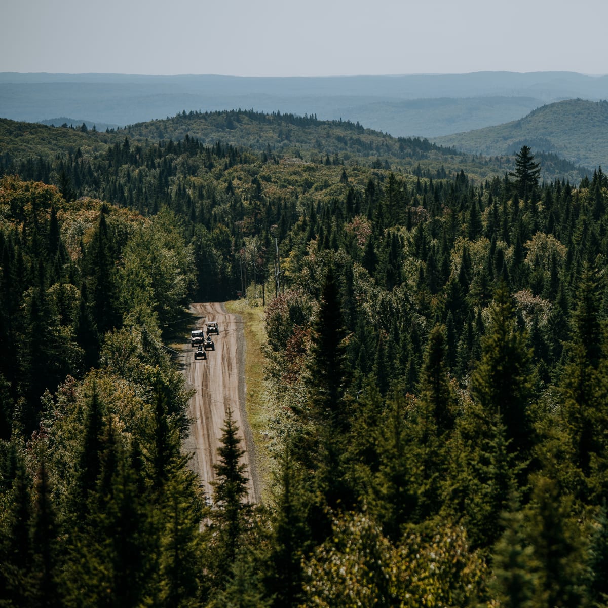 Vue aérienne d'un sentier de quad