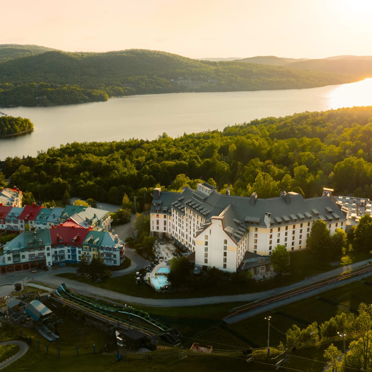Village of Mont-Tremblant at sunset.