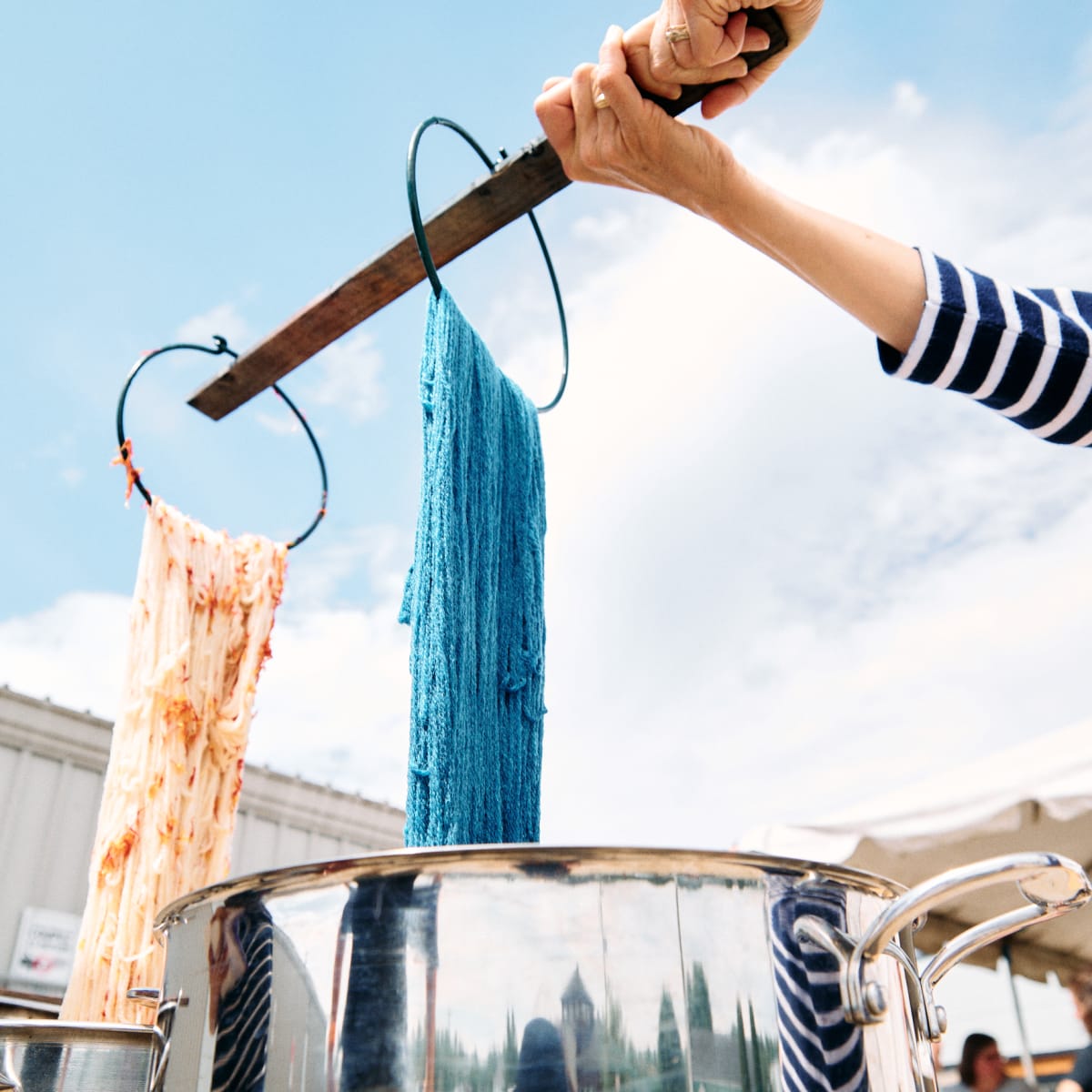 Twist Fibre Festival - Yarn above pots