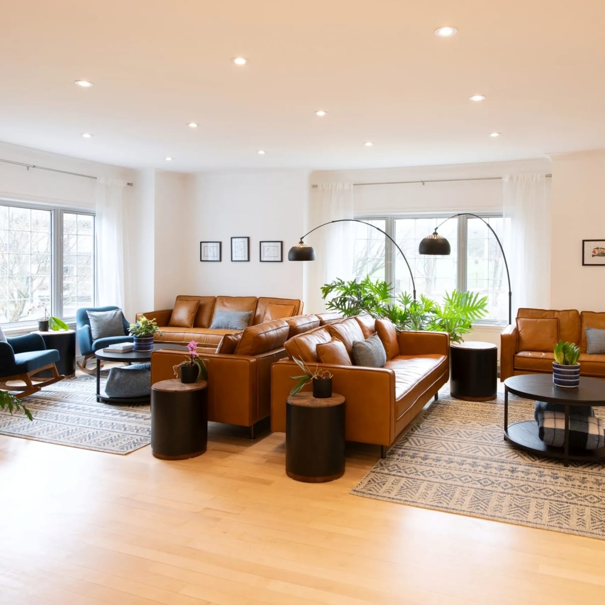 Living room at Gîte La Maison Bleue.