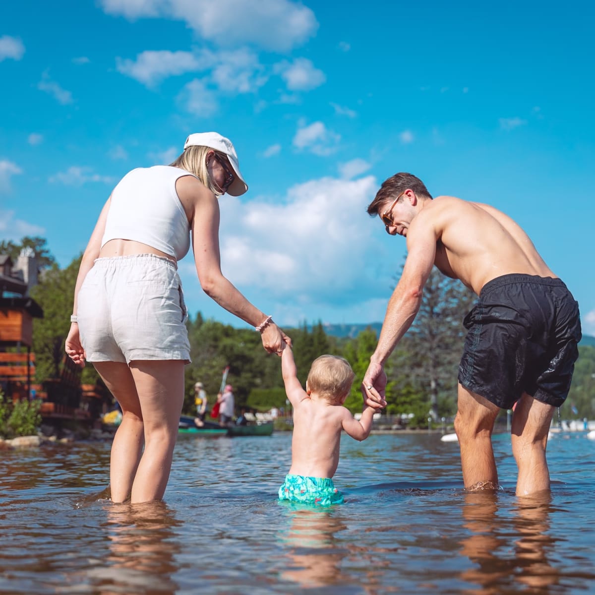 Famille au Grand Lodge Mont-Tremblant.