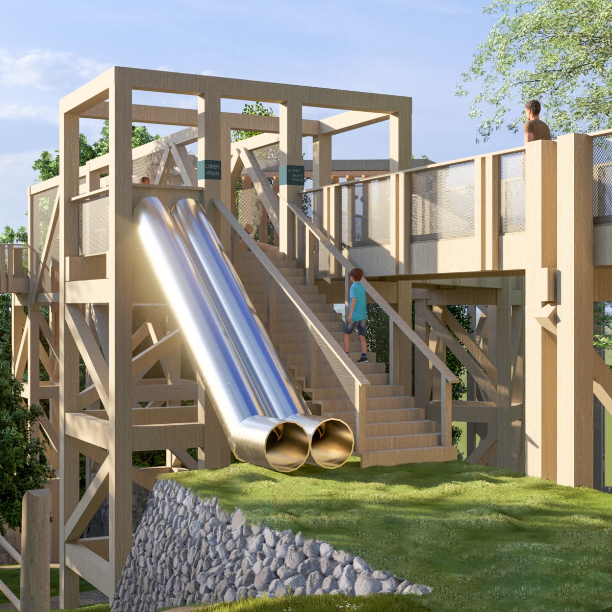 Glissades pour enfants, La Place des Sommets.