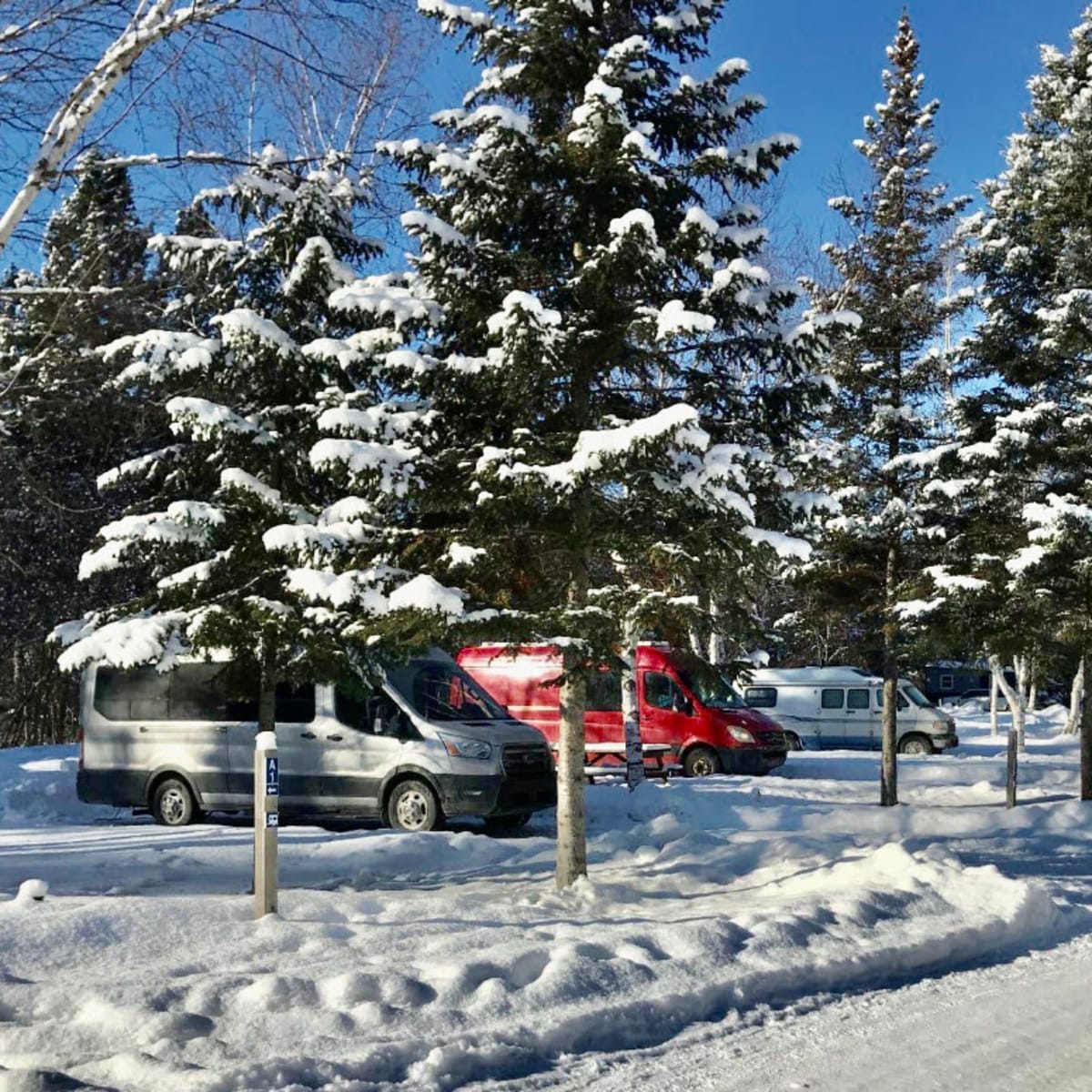 Vanlife en campign d'hiver.