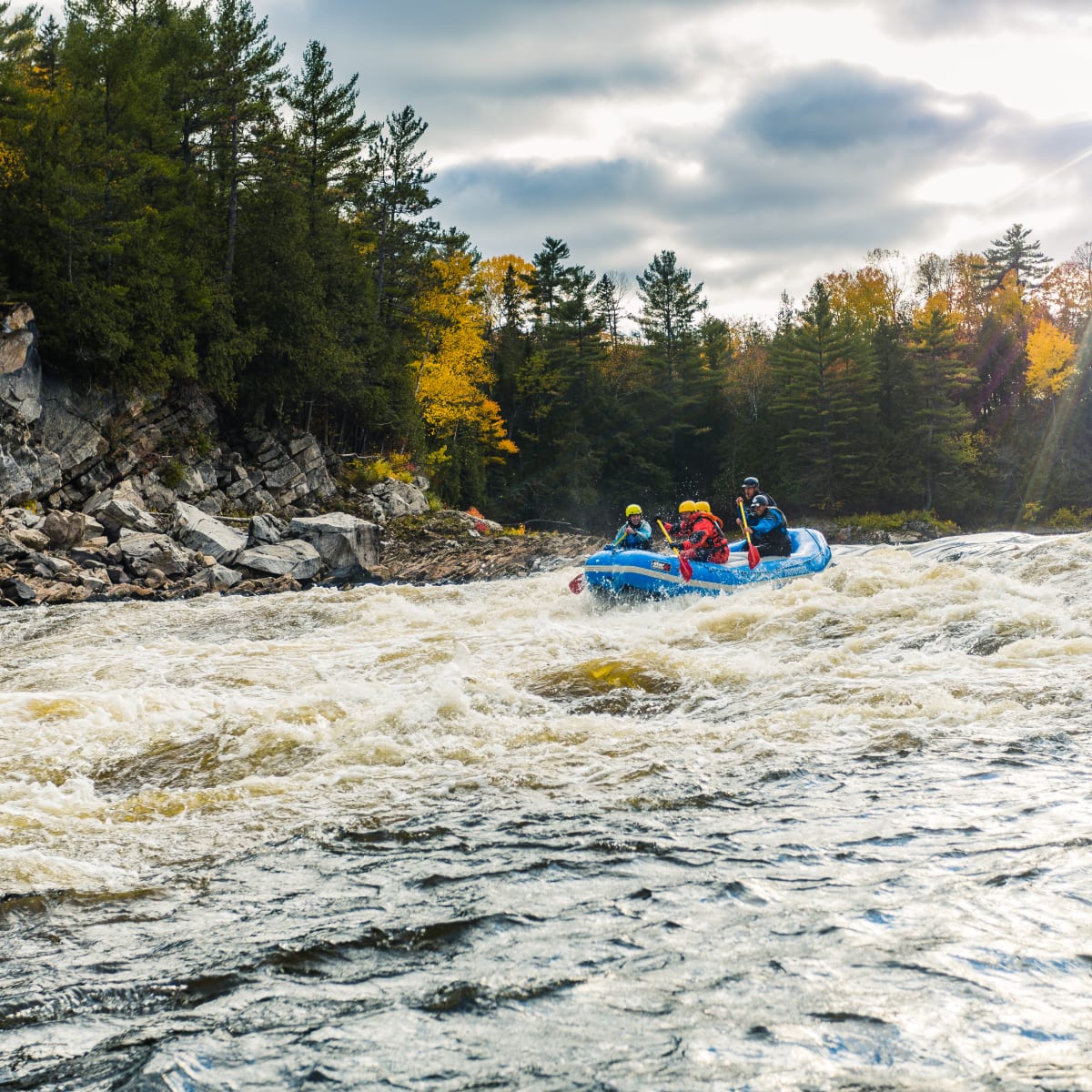 Rafting with friends.