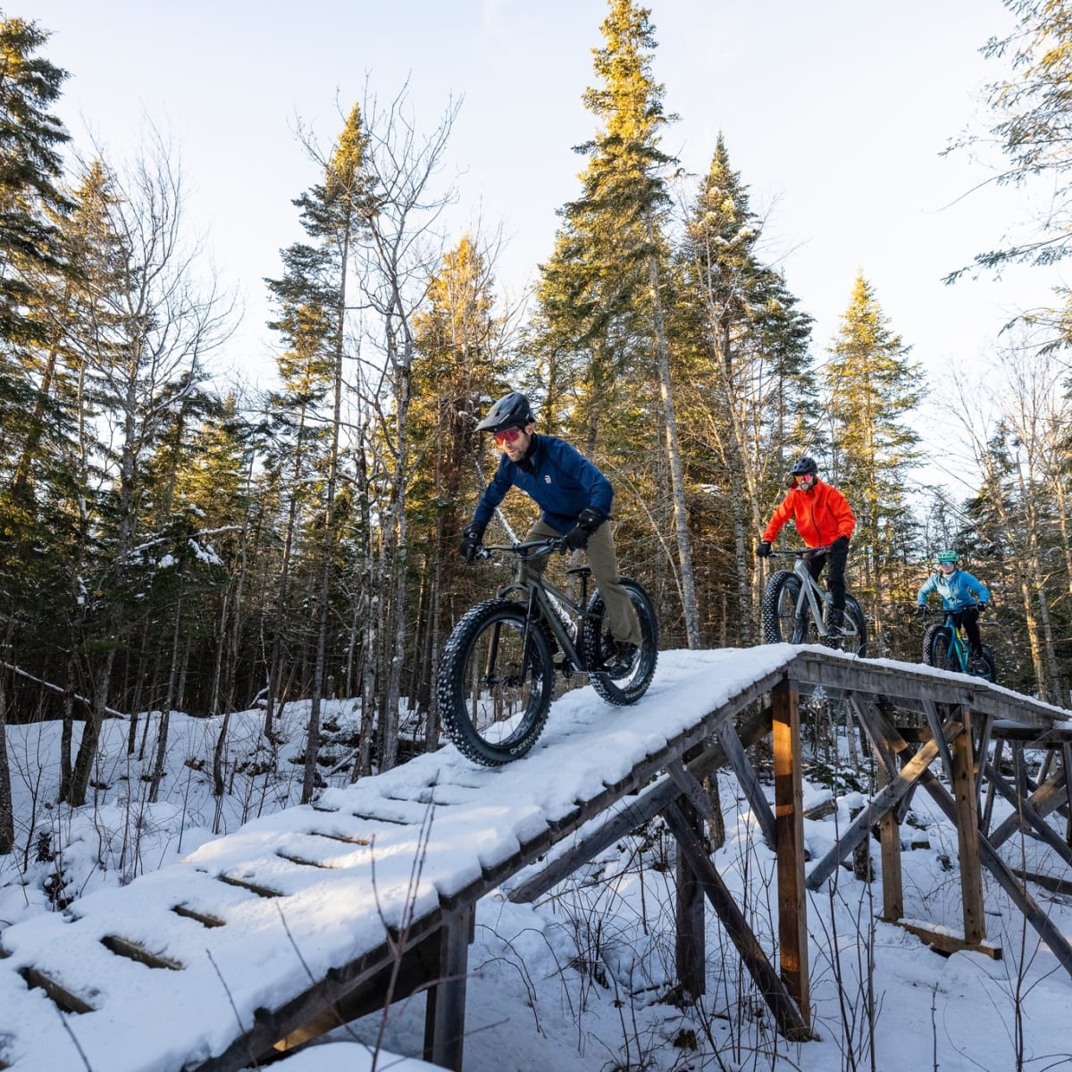 Fatbike en hiver à Les Sentiers du Moulin.