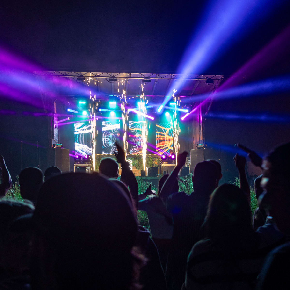 M DGTL - A show stage at night, with lights in a variety of colors.