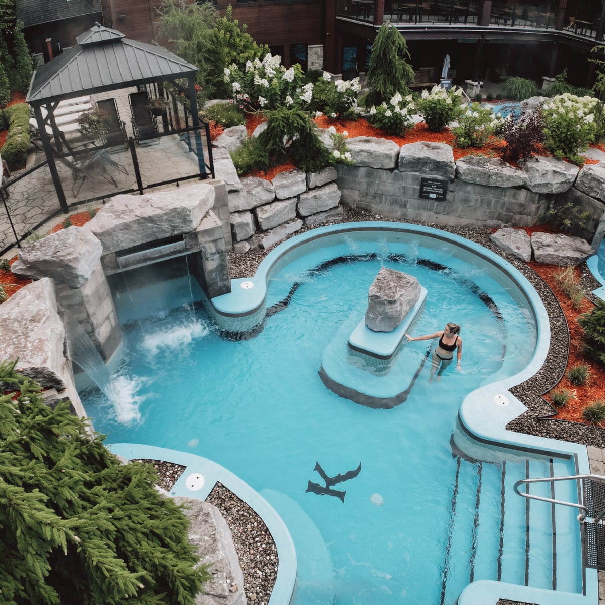 Aerial view of a spa
