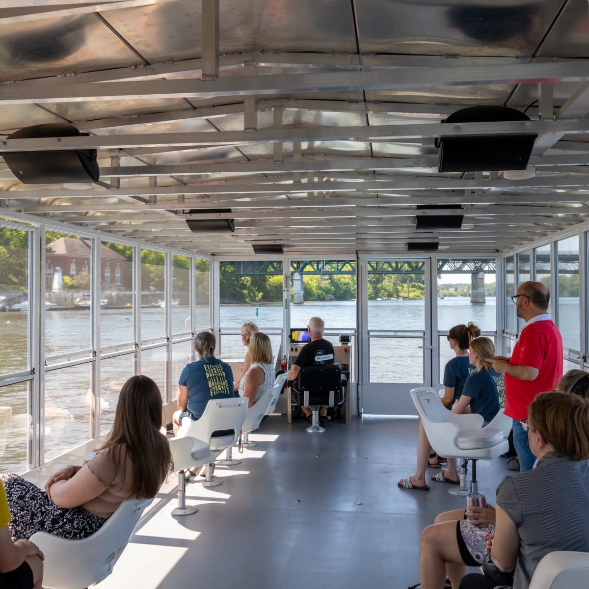 A group in a boat at the Boréalis Museum