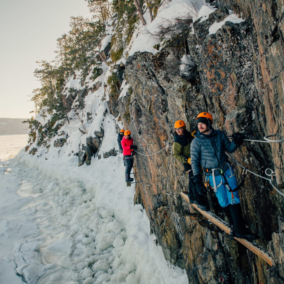 Experience unforgettable outdoor adventures in Quebec this winter! - Winter via ferrata, Parc Aventures Cap Jaseux