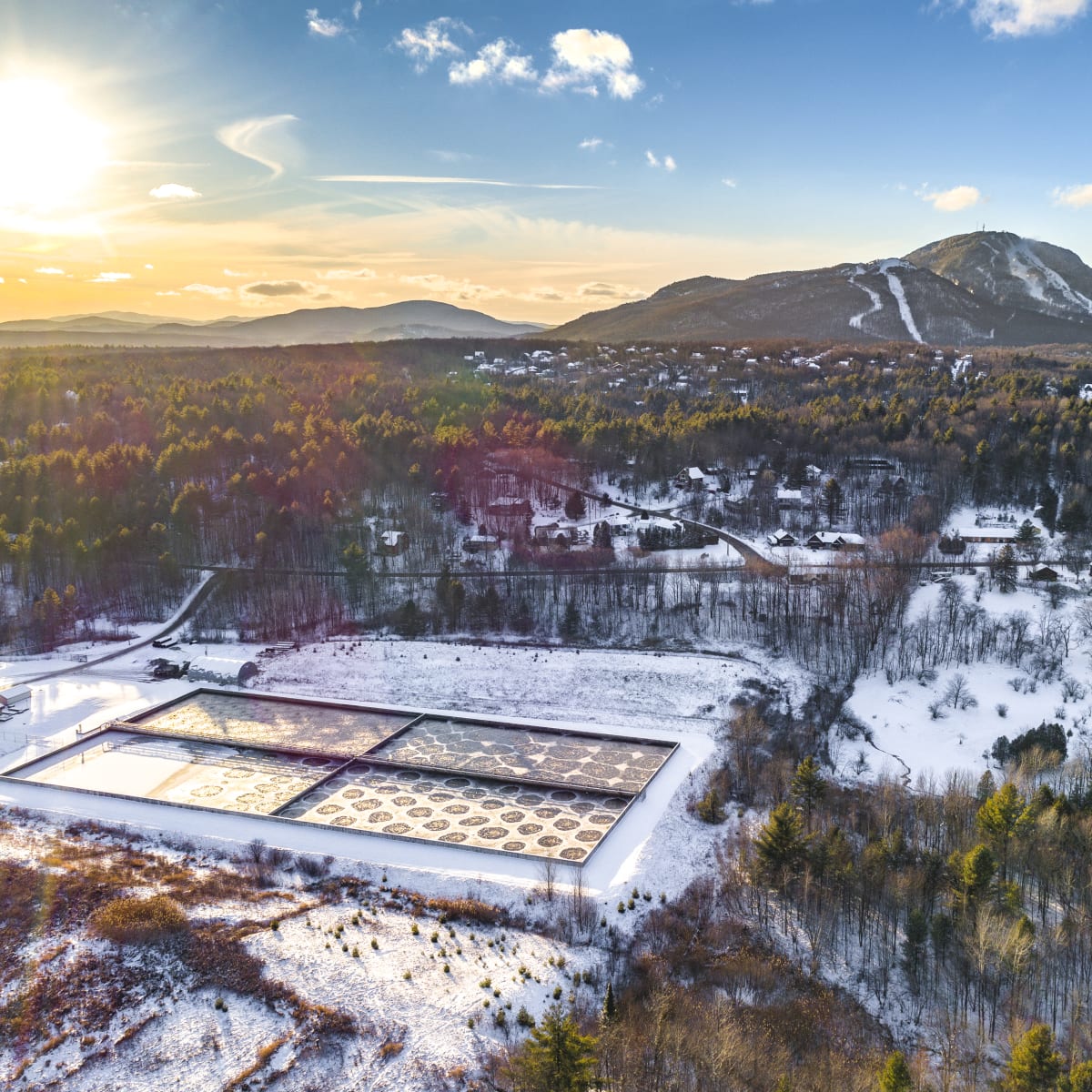 Municipalité d'Orford - Vue aérienne en hiver