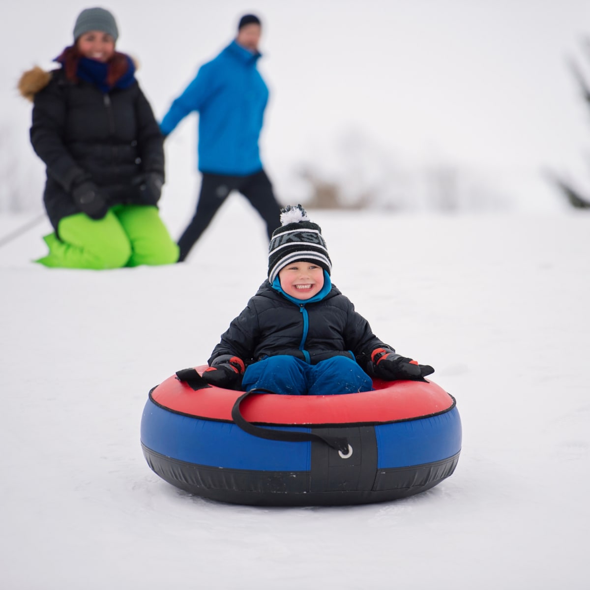 Glissade sur tube au Parc Les Salines.