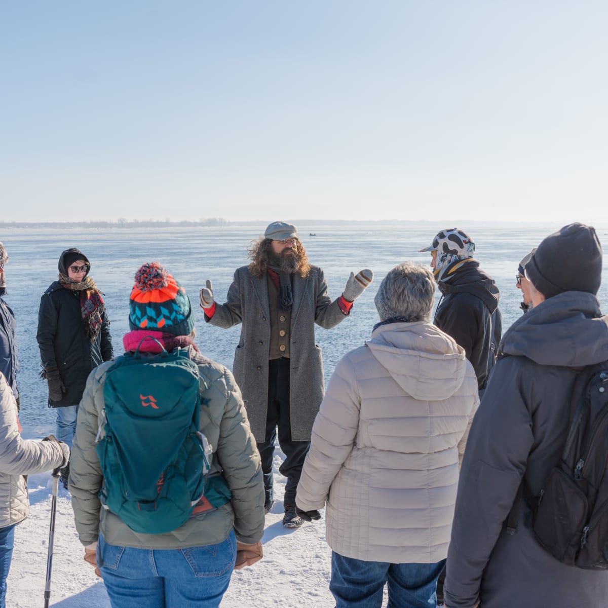 Visite en hiver dans le port de Trois-Rivières de Personare, vulgarisation historique.