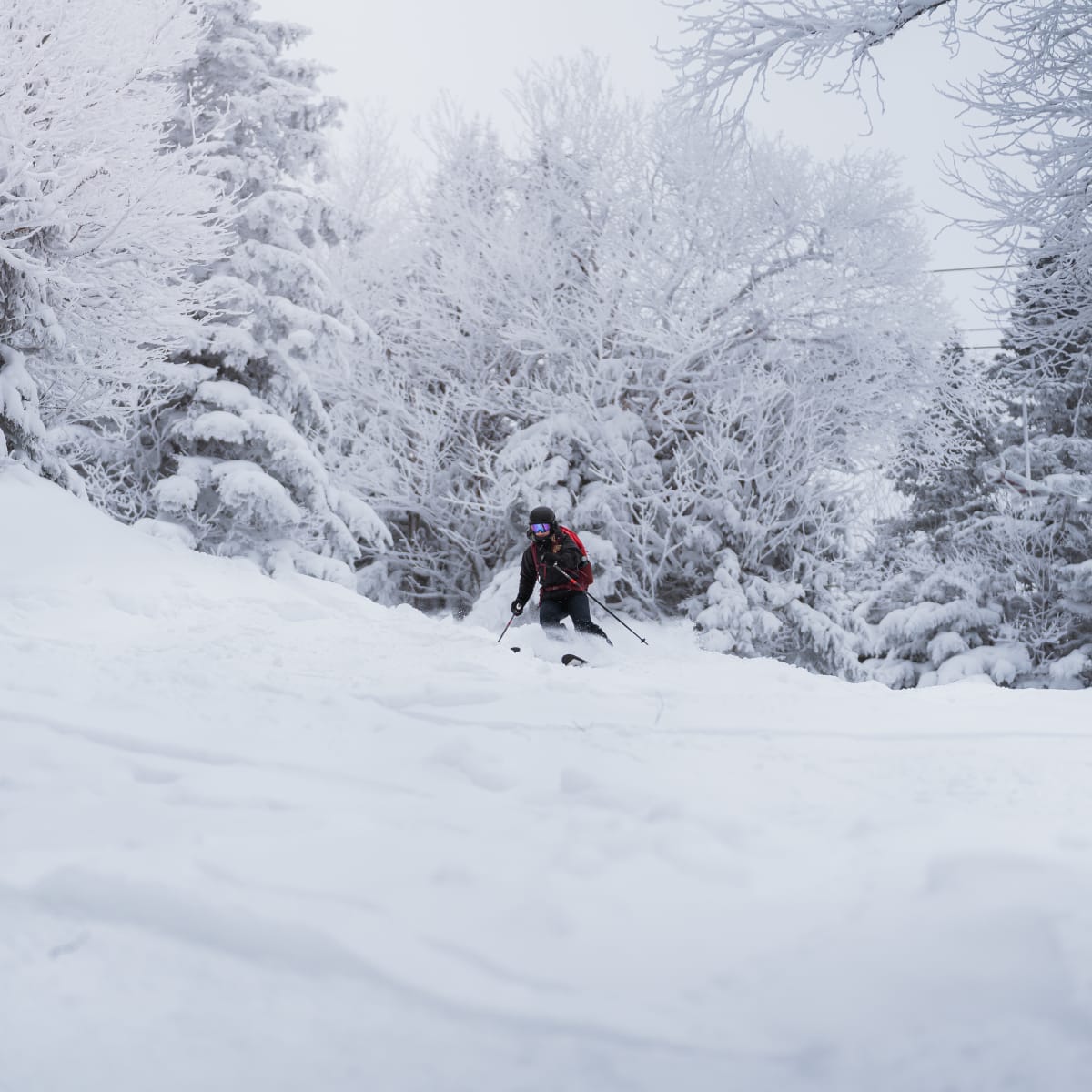 Skieur alpin au Mont SUTTON.