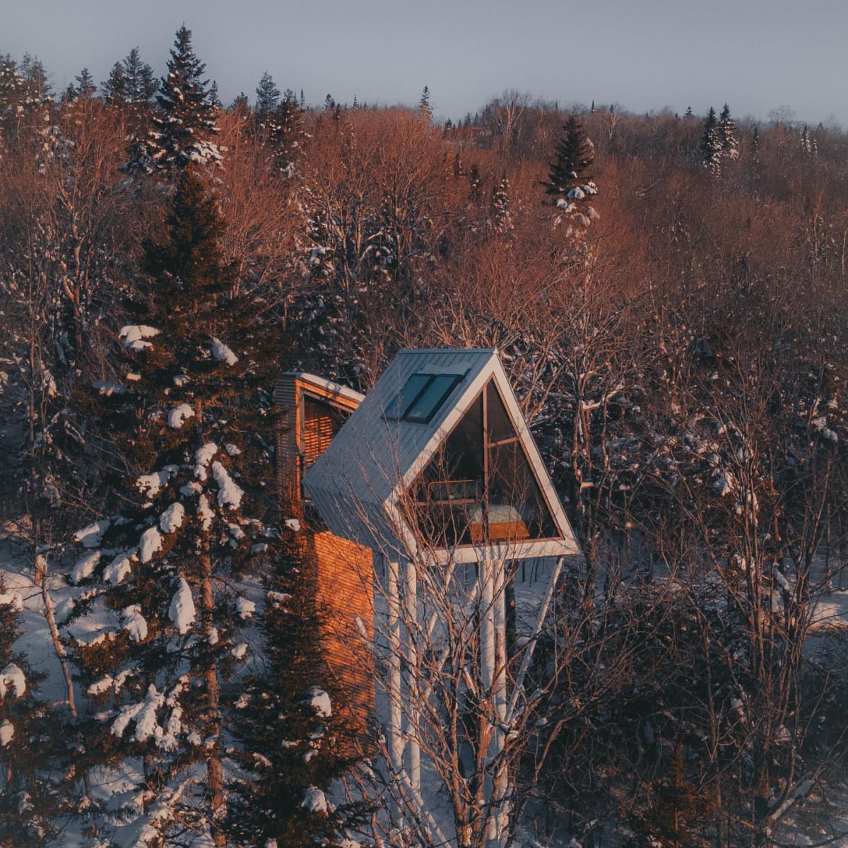 Cabine Uhu en hiver.