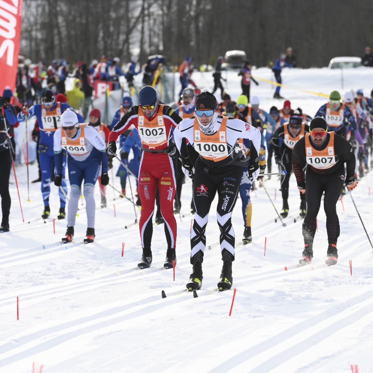 Fondeurs au départ d’une course