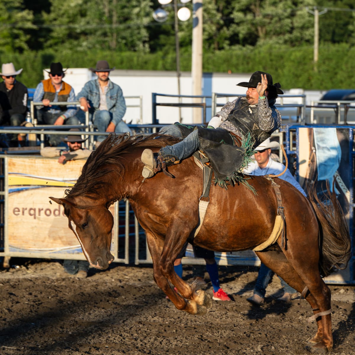 Personne sur un cheval lors d'une compétition équestre à Expo agricole de Saint-Hyacinthe.