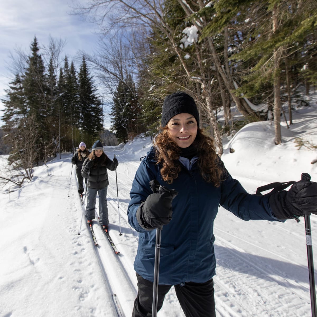 Ski de fond en groupe.