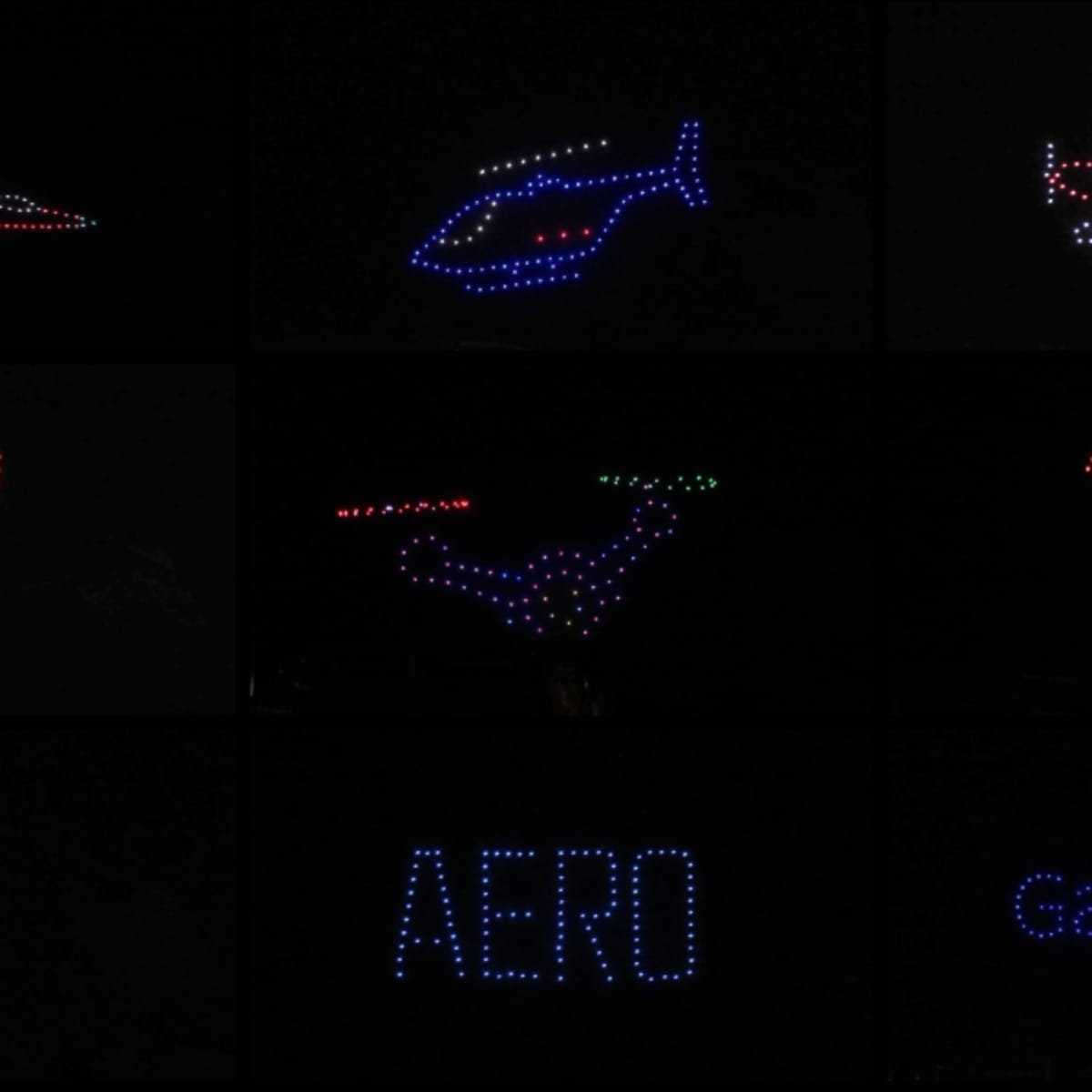 AERO Gatineau-Ottawa Airshow - Illuminated drones form multiple shapes in the sky