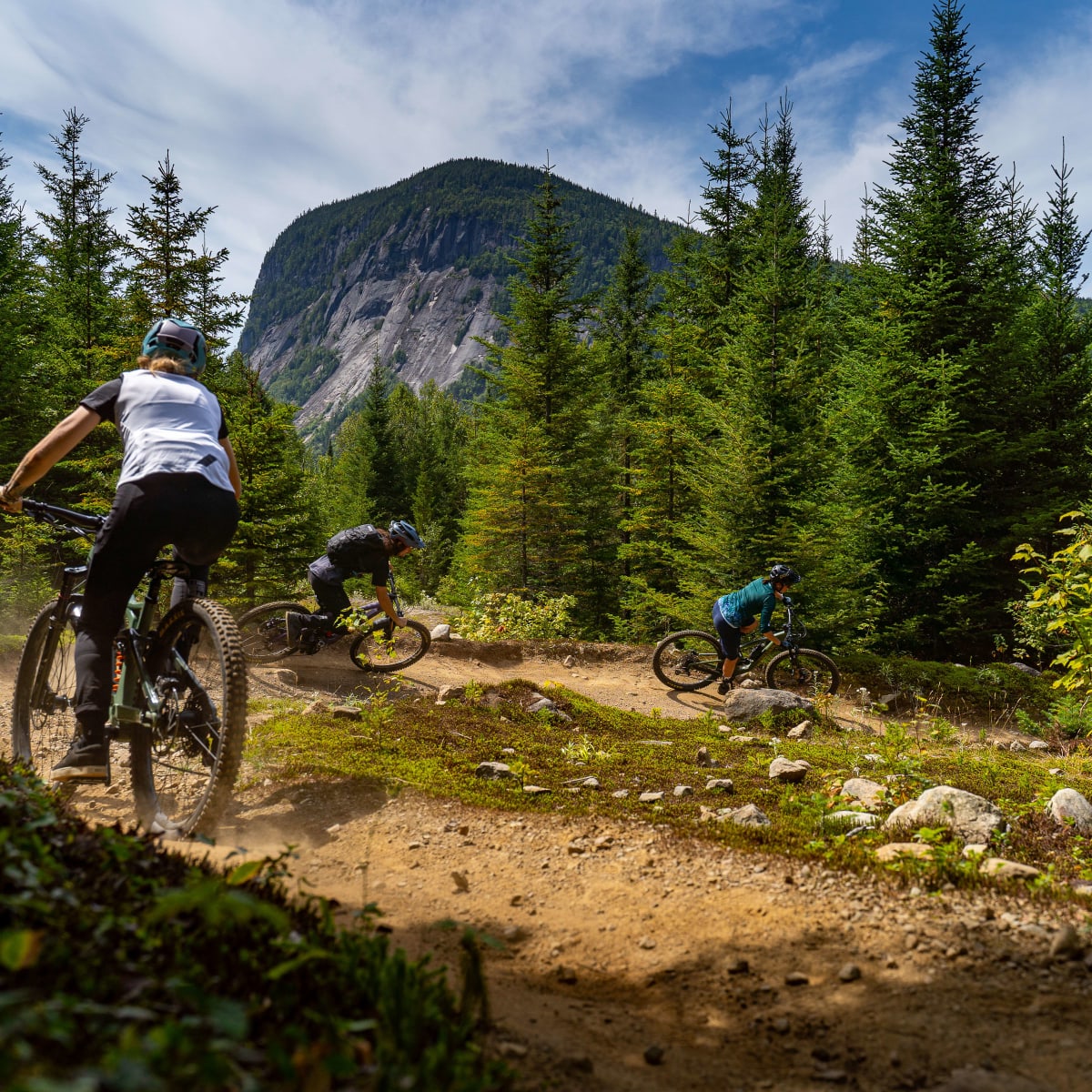 Mountain biking.