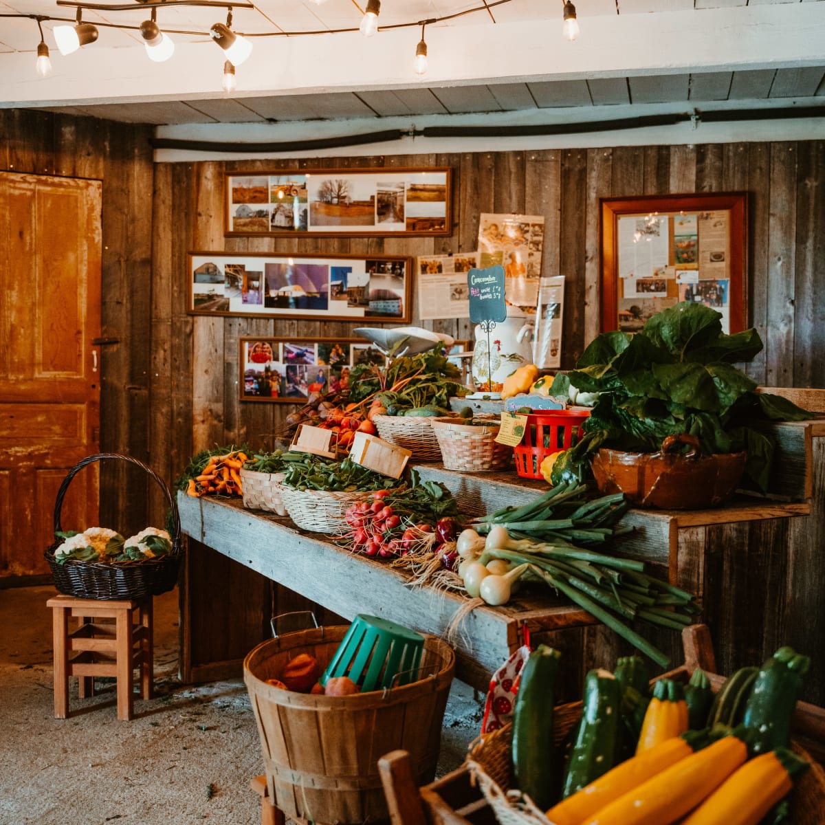 A vegetable market.