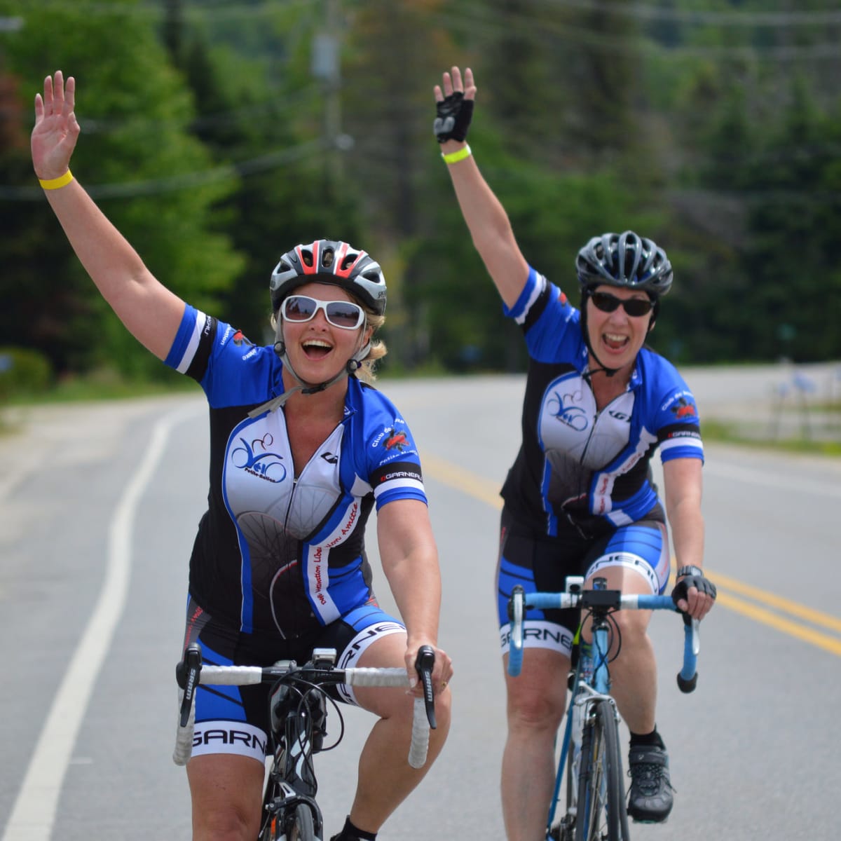 Two cyclists on a road.