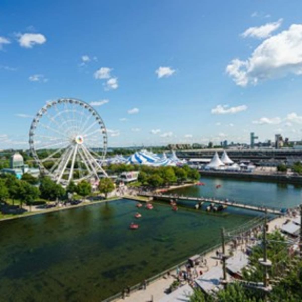 Vue de la grande roue du Vieux Port de Montréal
