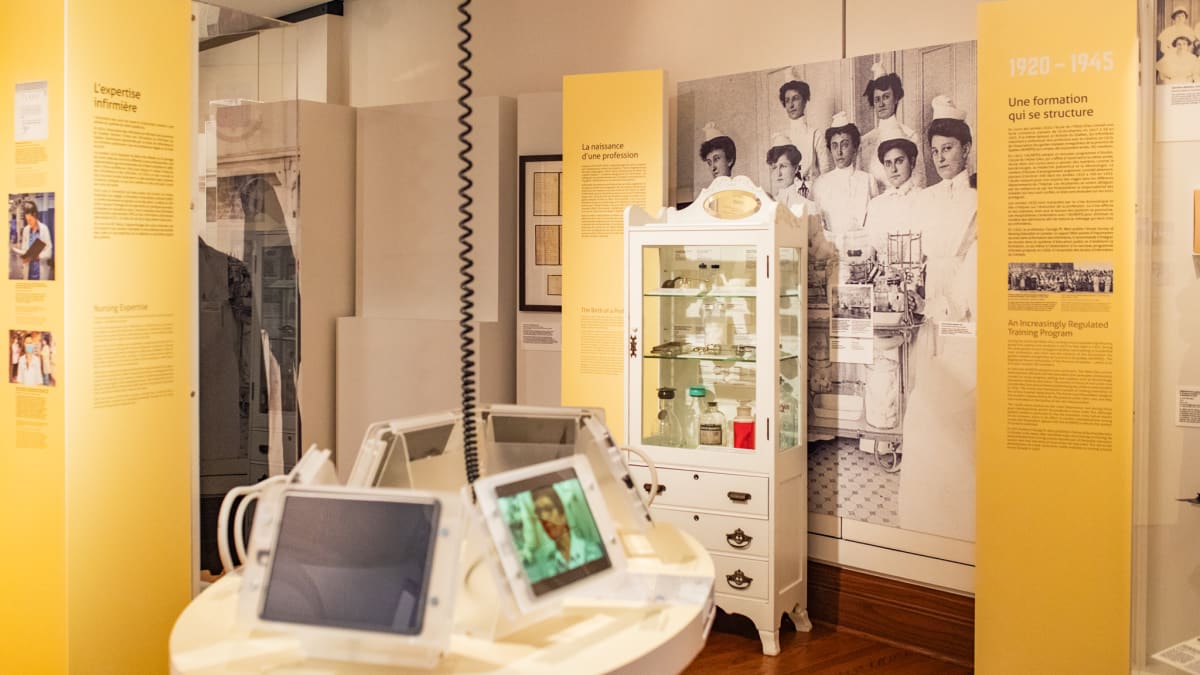 Interactive exhibition with interpretive panels and tablet displays