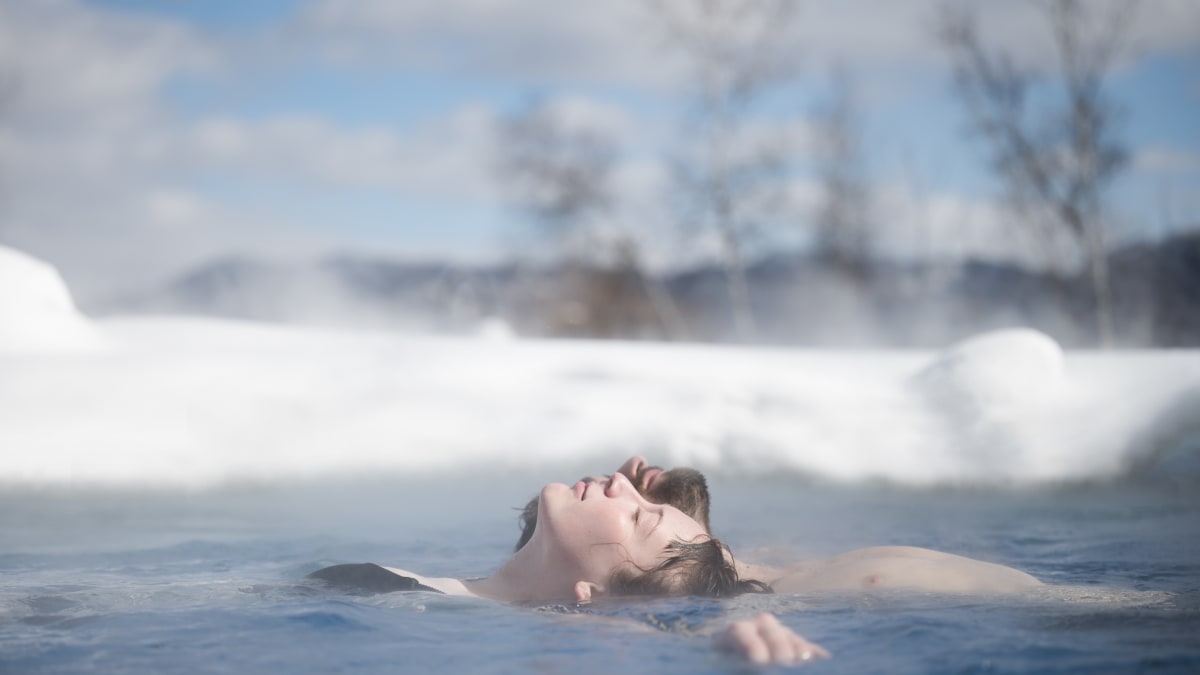 couple dans les bains au Spa Eastman
