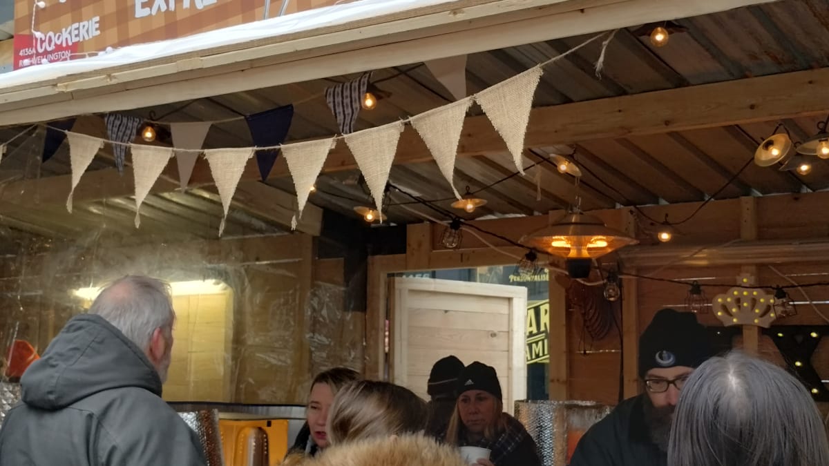 Food vendor booth at Cabane Panache event.