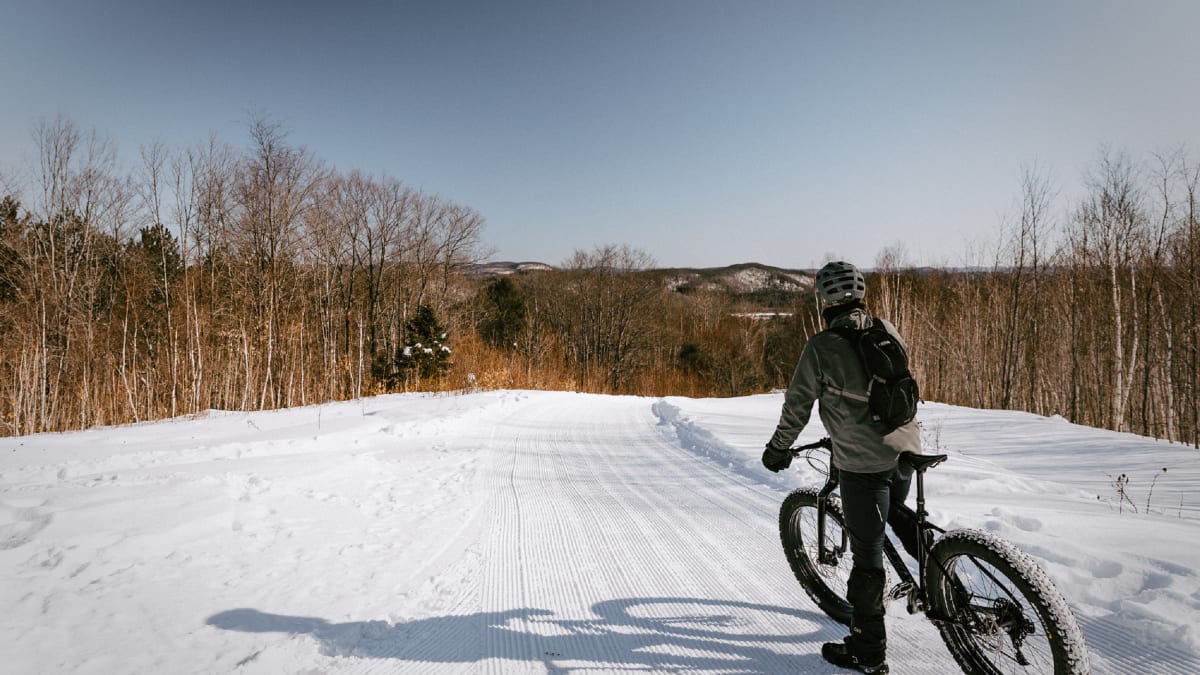 Fatbiker at the Parc des Montagnes Noires de Ripon