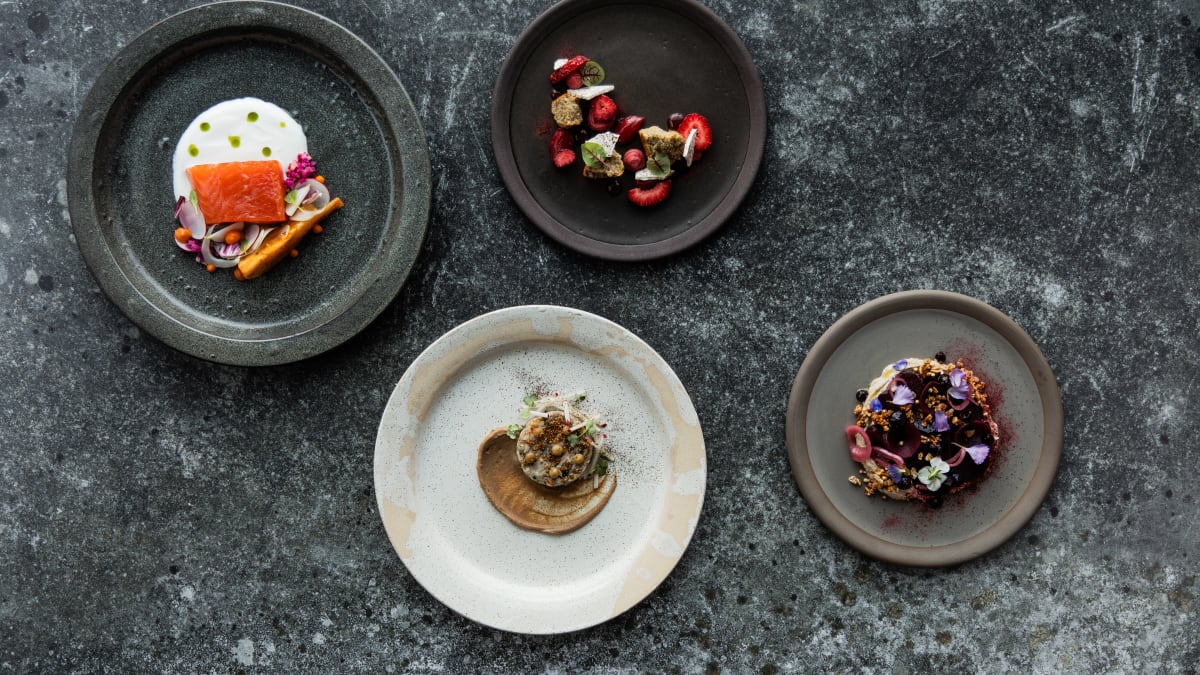 Dishes at the Nord restaurant at Strom spa nordique.