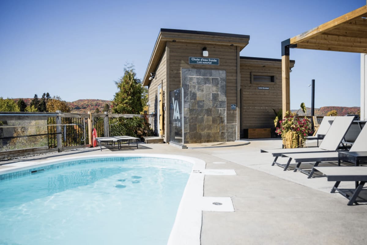 Outdoor pool in summer.