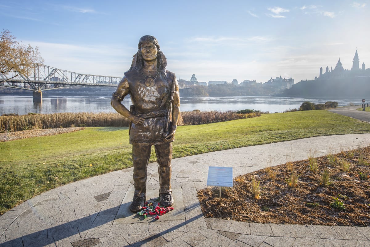 Statue outside the Canadian Museum of History.