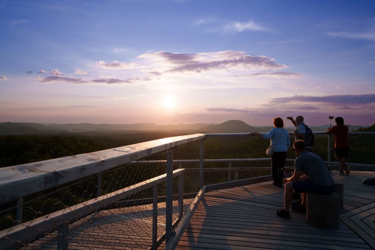Vue au sommet de la tour panoramique du Sentier des cimes Laurentides.
