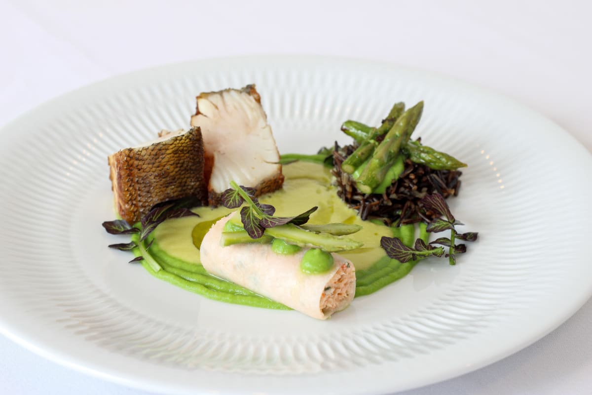Fine dining dish at Le Riverain restaurant at the Ripplecove.