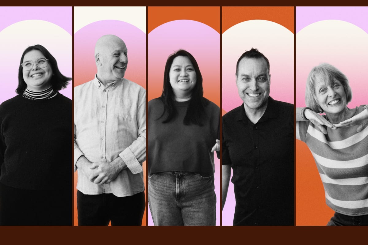 Urban Voices - A photo montage of five smiling people.