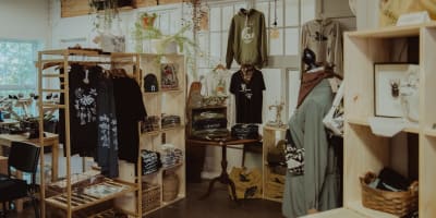 Inside the store.