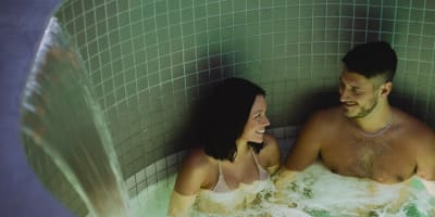 Couple relaxing in a spa