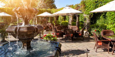 Terrasse en été.