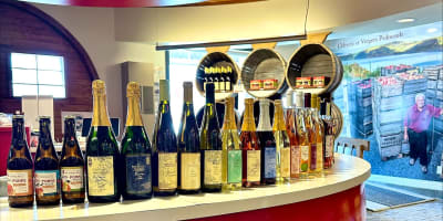 Cider counter and display. 