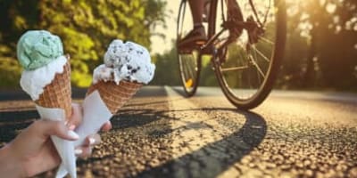 Vélo avec crème glacée