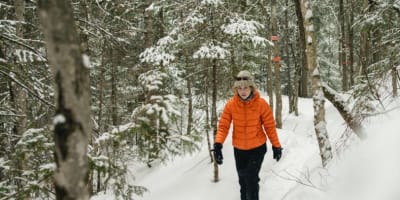 Hiking in winter.