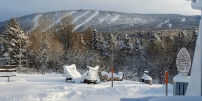 Paysage hivernal au Oasis du grand fond.
