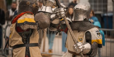 Combat de chevaliers.