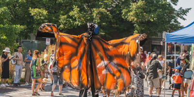 Déguisement papillon dans la ville
